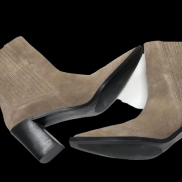 Zara Suede Leather Cowboy Ankle Boots Size 11 - Picture 2 of 6